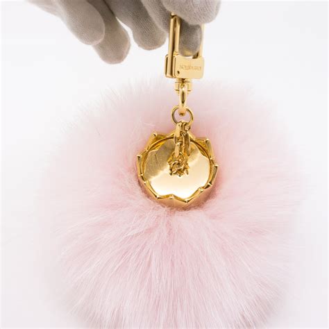 LOUIS VUITTON Fuzzy Bubble Bag Charm Light Pink